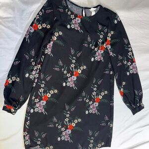 H&M Black Dress with Floral Accents